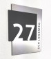Preview: 01 Avangarde Design Hausnummer mit Straße Anthrazit Silber Satiniert & gebürstet