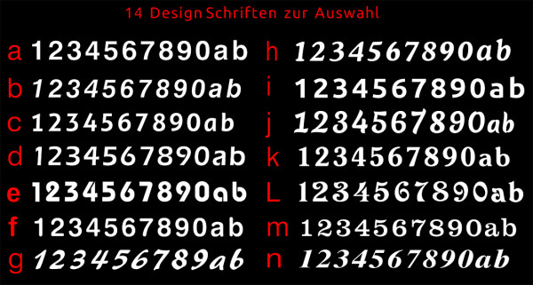 05 BELVEDERE Design Hausnummer mit Schiefer Bürst-Satiniert
